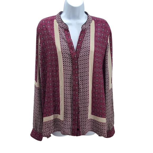 NYDJ Boho purple long-sleeved Size XL Hippie Office Work Career church Flowy - Picture 1 of 6